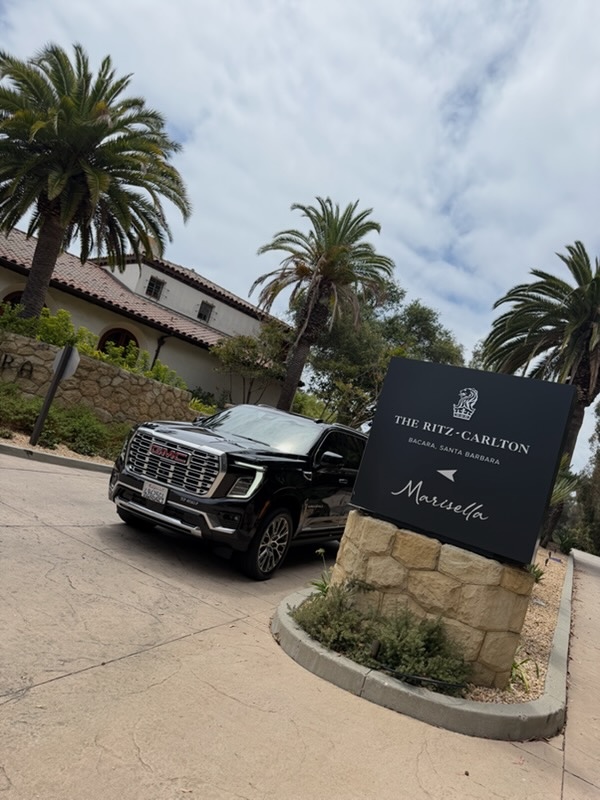 Black GMC Yukon Denali at a Montecito resort